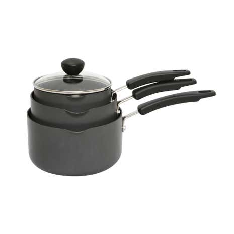 Hard Anodised 3 Piece Saucepan Set