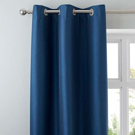Nova Navy Blackout Lined Eyelet Curtains