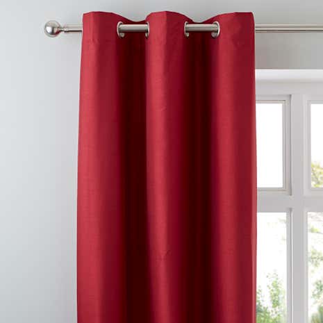 Nova Red Blackout Lined Eyelet Curtains