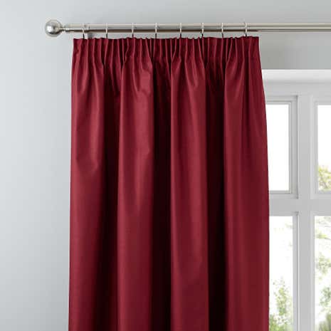 Nova Red Blackout Pencil Pleat Curtains
