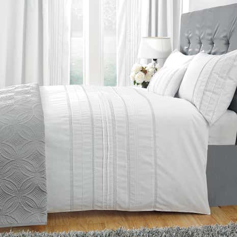 Evangeline White Duvet Cover