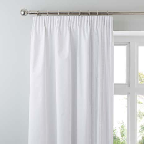 Evangeline White Thermal Pencil Pleat Curtains