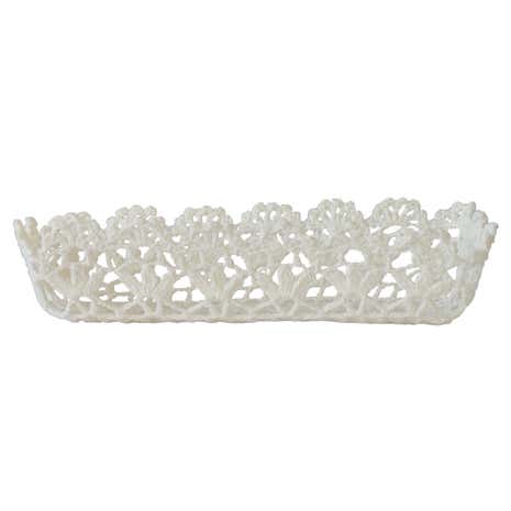 White Cotton Crochet Storage Tray
