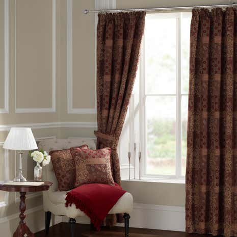 Mayfair Claret Lined Pencil Pleat Curtains