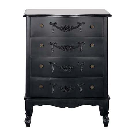 Toulouse Black Wide 4 Drawer Chest