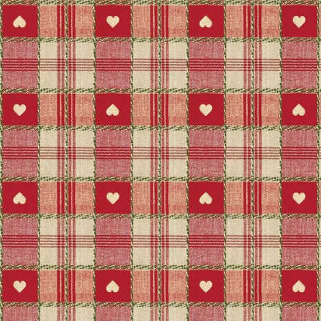 Red Hearts PVC Fabric