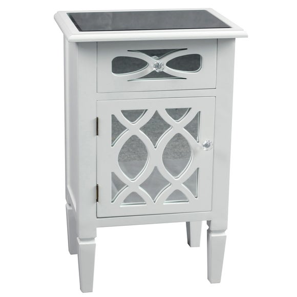 Nouveau White 1 Drawer Bedside Table | Dunelm