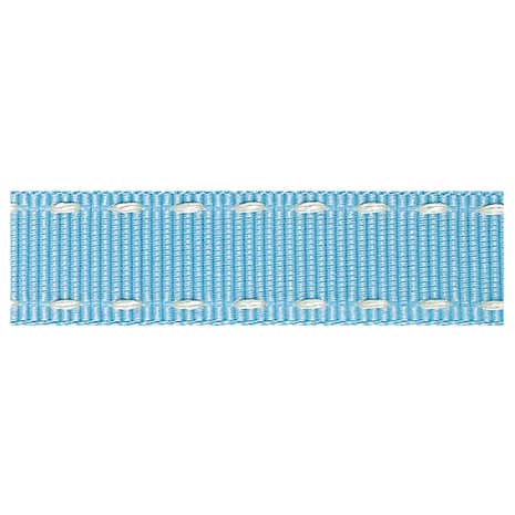 Sky Blue Stitched Grosgrain Ribbon