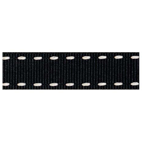 Black Stitched Grosgrain Ribbon