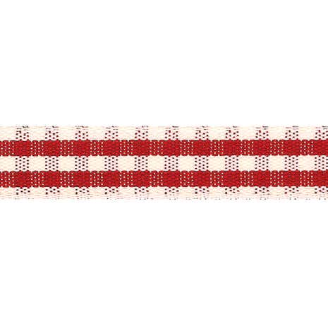 Red Rustic Gingham Ribbon
