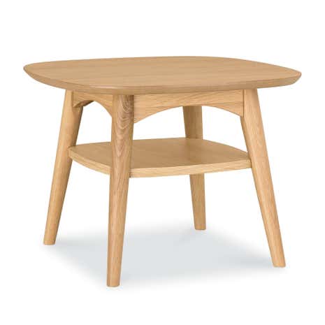 Skandi Oak Lamp Table with Shelf