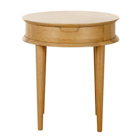 Skandi Oak Lamp Table with Drawer