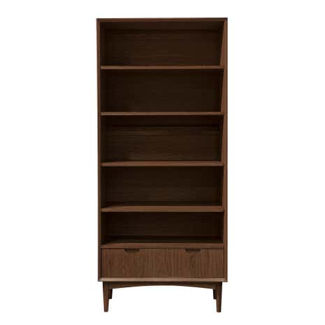 Skandi Walnut Wide Bookcase