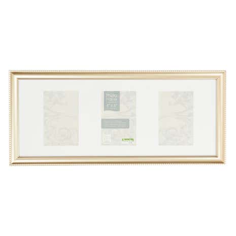 Champagne Beaded 3 Aperture Photo Frame