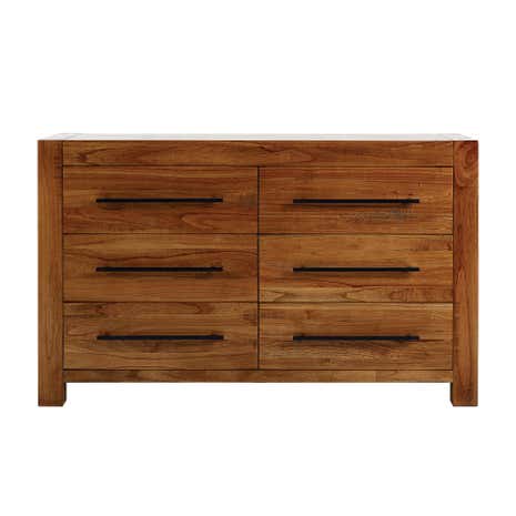 Columbia Acacia Dark Wood 6 Drawer Chest