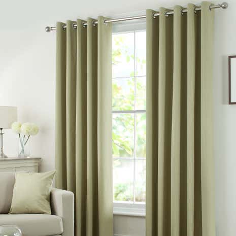 Solar Green Blackout Eyelet Curtains