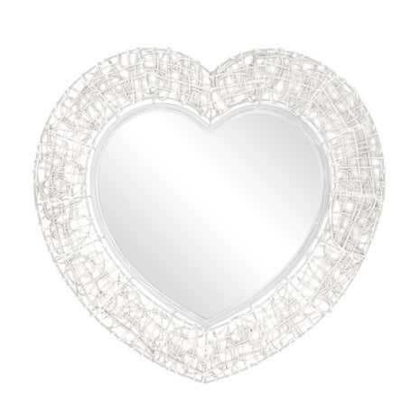 Wicker Heart Mirror