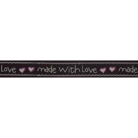 Bowtique Made With Love Herringbone Ribbon