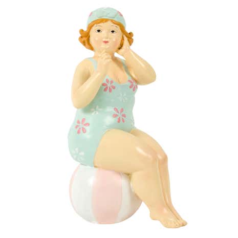 Candy Rose Lady Sitting On A Ball Statue