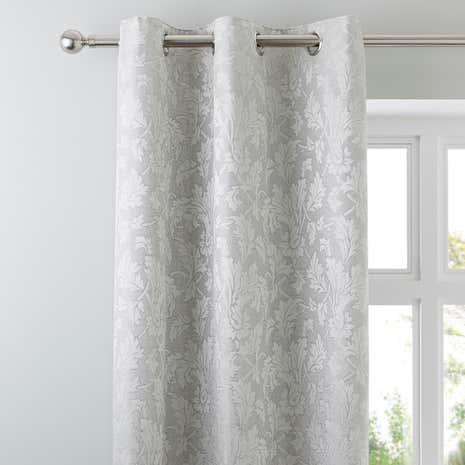 Canterbury Silver Eyelet Curtains