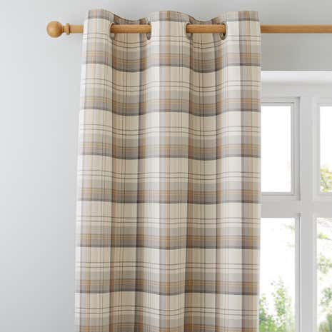 Balmoral Ochre Lined Eyelet Curtains