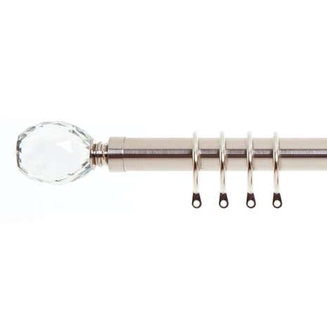 Hotel Mirage Fixed Satin Silver Curtain Pole Dia. 28mm