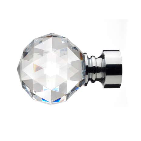 Mix and Match Chrome Faceted Finials Dia. 28mm
