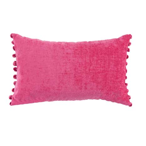 Chenille PomPom Boudoir Cushion