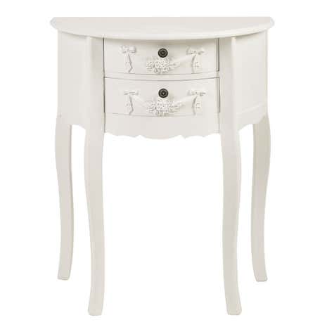 Toulouse White 2 Drawer Side Table