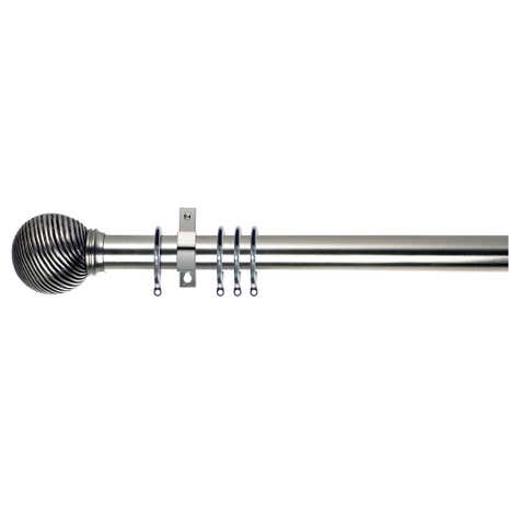Swish Curzon Fixed Satin Silver Curtain Pole Dia. 35mm