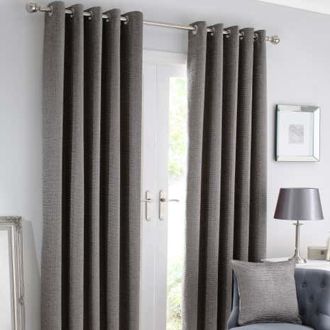 Brisbane Silver Lined Eyelet Curtains