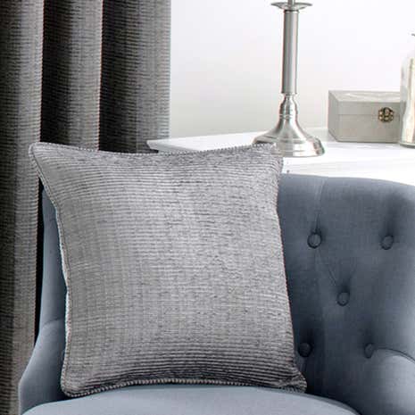Brisbane Silver Piped Filled Cushion