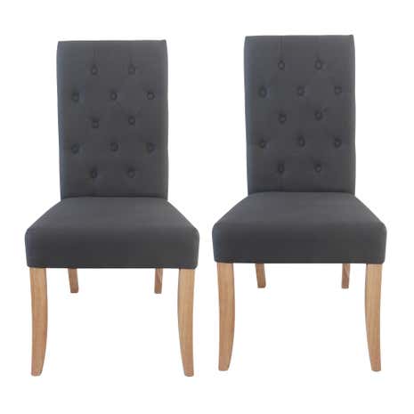Antoinette Charcoal Pair of Dining Chairs