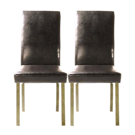 Hunston Brown Faux Leather Pair of Extra Large Dining Chairs