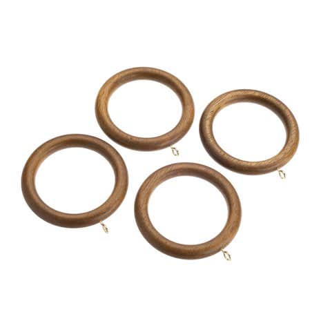 Swish Cambridge Pack of 4 Mid Oak Curtain Rings