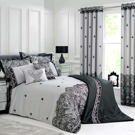 Deco Flock Grey Bedspread