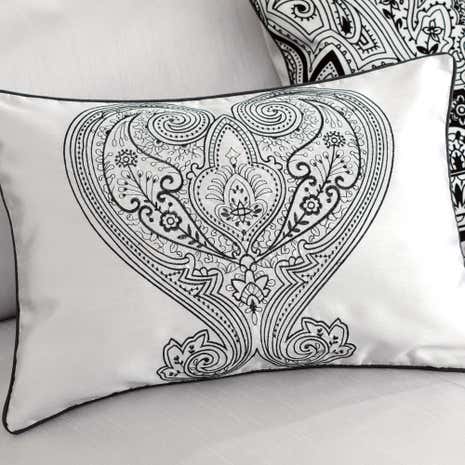 Deco Flock Grey Boudoir Cushion