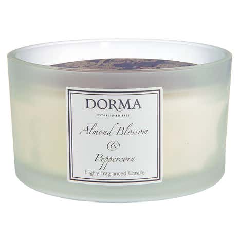 Dorma Almond Blossom and Peppercorn Wide Glass Candle