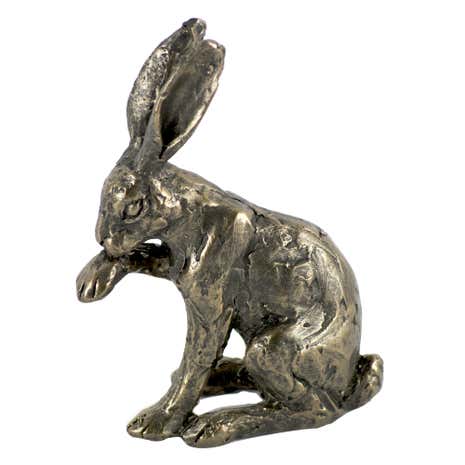 Hare Licking Paw Figurine