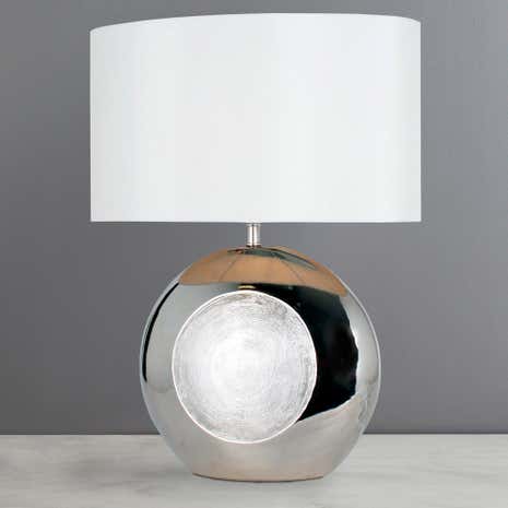 Lustre Chrome Ceramic Table Lamp