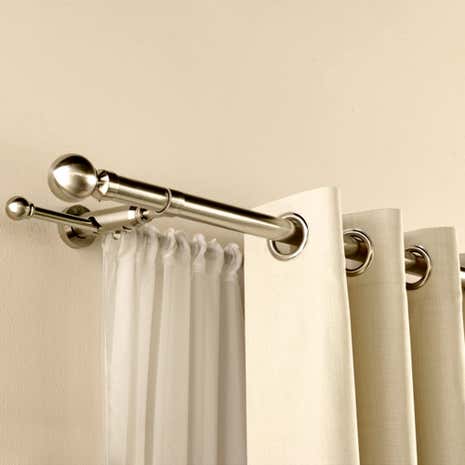 Satin Silver Duo Curtain Pole