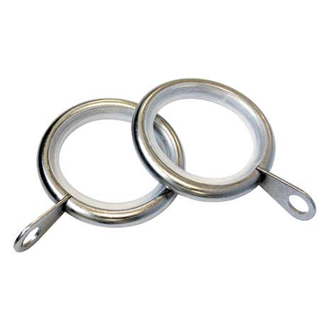 Silver curtain rings The Mix and Match Series from the Home The Mix and Match Series from the Home Decorators Collection offer a range of quality metallic curtain rods accessories and various finial designs. This set of 10 clip rings fits curtain rods up to 1 in. in diameter. A handy solution for .