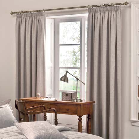Dorma Paisley Natural Lined Pencil Pleat Curtains