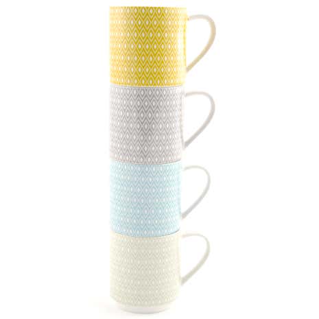 Geo Skandi Pack of 4 Stacking Mugs
