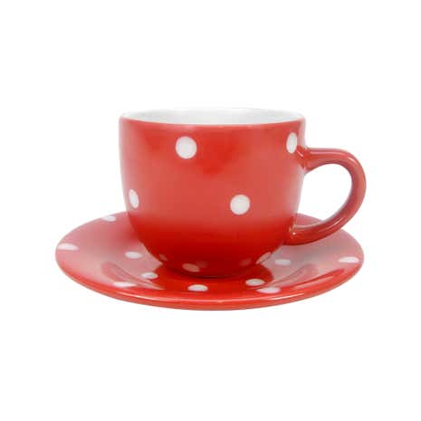 Farmstead Red Dotty Large Cup and Saucer