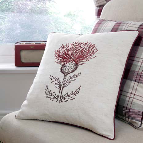 Balmoral Red Thistle Cushion