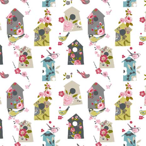 Floral Birdhouse Fabric