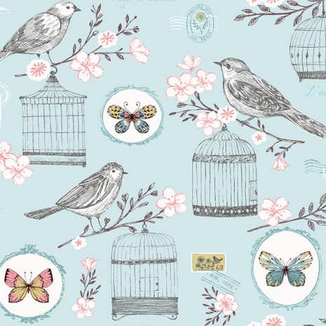 Duck-Egg Melodie PVC Fabric