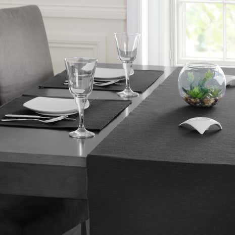 Black Ribbed Table Runner