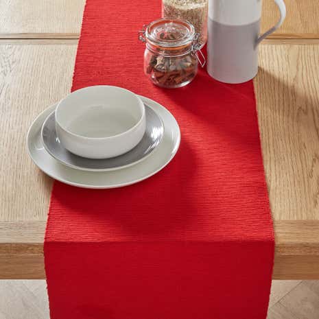 Red Ribbed Table Runner